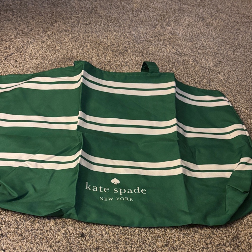 Kate Spade Green and White Striped Bag